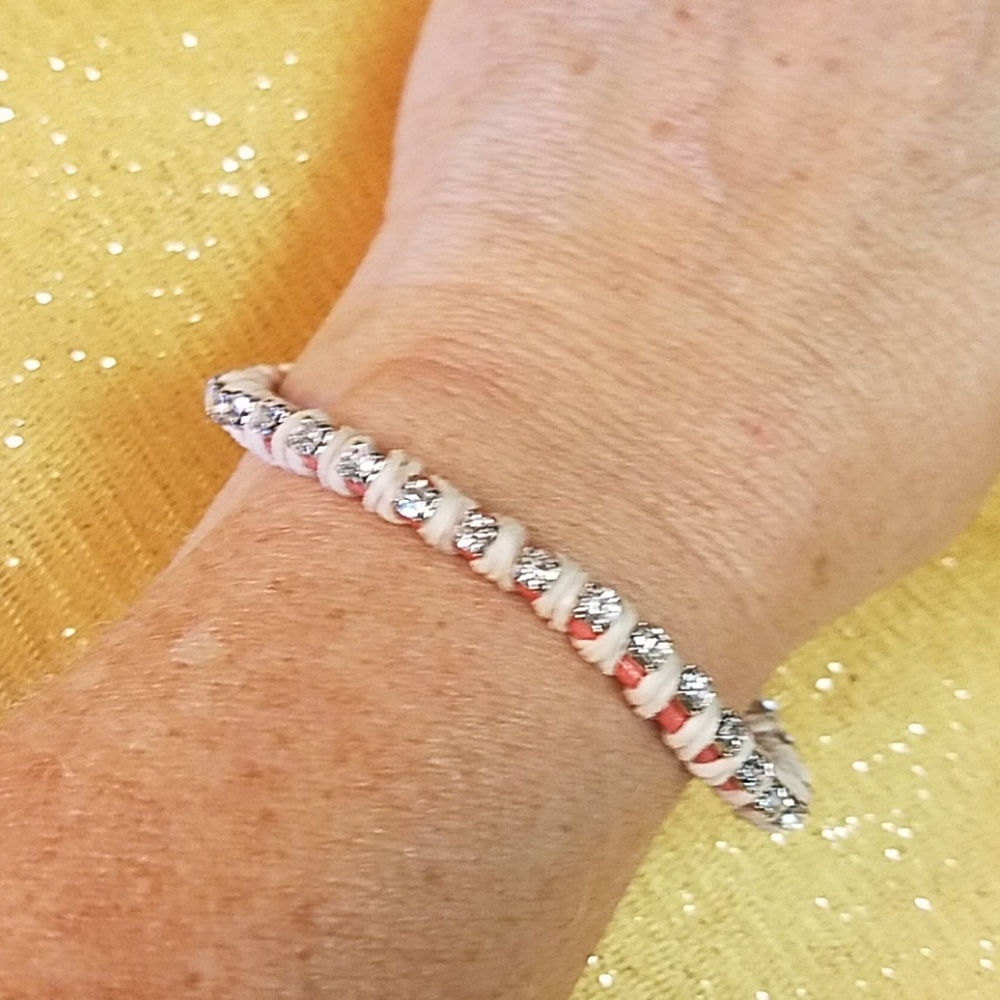 Leather Rhinestone Bracelet - Picture 3 of 4